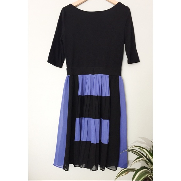 MAX CLEO SUNDRESS COCKTAIL PARTY BLUE BLACK DRESS - Picture 4 of 4